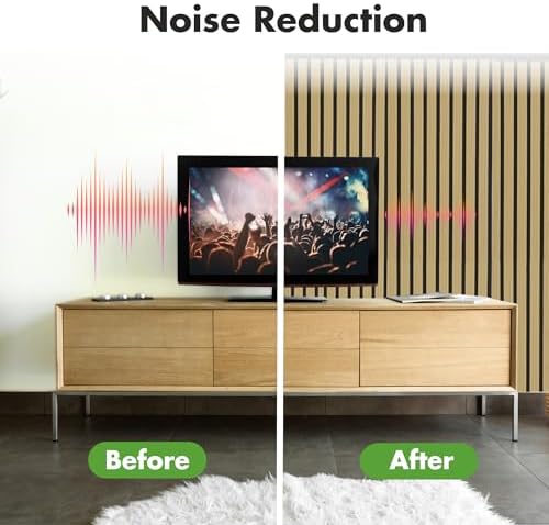 Art3d 8-Pack 12" x 93" Soundproof Wood Slat Panels, 62 sq.ft Acoustic Wall Panels, 3D Wall Panels with Wood Slat Design, Decorative Wood Wall Panel for Accent Walls-Oak