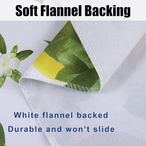 LIBERECOO Vinyl Tablecloth with Flannel Backing, Lemon 60 x 84 Inch Rectangluar Tablecloths Stain-Resistant Waterproof Plastic Table Cover for Indoor/Outdoor