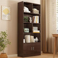 Closed Back Cabinet Wood Standard 9.5'' Wide Bookcase Bookshelf Storage Rack Multi-Layered Storage Shelf Cabinet Display Unit Integrated Against the Wall Black Oak 23.6" L x 9.4" W x 70.9" H