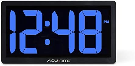 AcuRite Digital Clock with Auto Dimming Brightness, 10-Inch / Blue