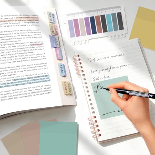 Bible Study Supplies, 50 Pack Bible Journaling Kit for Women with Tabs, Highlighter Set,Notebook, Pen Case and Storage Bag,No Bleed Annotation Kit for Christian Gifts (50PCS, Pink Bow)