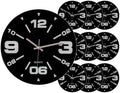 Clockswise Bulk Set of 10 PC 12" Black Decorative Unique Modern Round Glass Wall Clock, for Living Room, Kitchen, Dining or Bedroom,