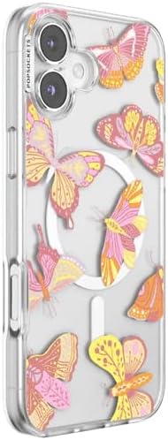 PopSockets iPhone 16 Plus Phone Case with MagSafe- Sunset Mariposa | Magnetic, Wireless Charging, Camera & Drop Protection, Butterfly, Moth, Luna, Western, Boho, Aesthetic