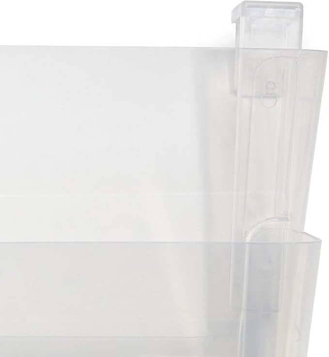 TRU RED Unbreakable 3‑Pocket Plastic Letter Wall File, Clear – Heavy‑Duty Wall‑Mounted Organizer for Mail, Documents & Folders