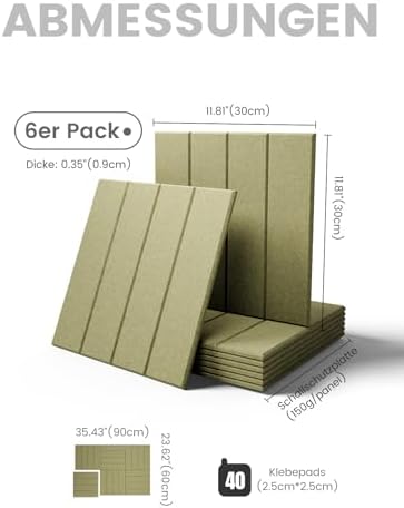 Bumusty 36" x 24" Large Cork Board Alternative, Olive Green