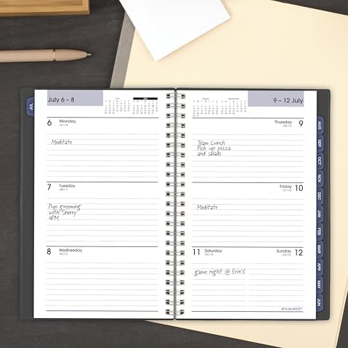 AT-A-GLANCE Planner 2026-2027 Weekly & Monthly Academic 12-Month July-June, 5" x 8", DayMinder, Charcoal (AYC20045)