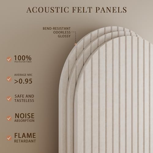 JBER Large Arched Felt Bulletin Board 36" x 24", 6 Pack, Light Camel