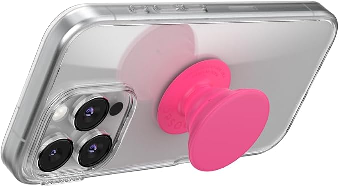 PopSockets Adhesive Phone Grip, Holder- Neon Pink | Secure Comfortable Hold, Anti-Drop, Kickstand, Hot Pink, Electronic Accessories, For iPad/Kindle/iPhone/Android
