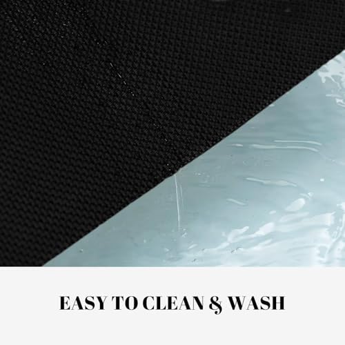 Placemats Set of 6 Vinyl/Plastic Woven Place Mats for Kitchen Table Indoor/Outdoor Washable Placemat Wipeable Dining Table Mats (Full Black,6)