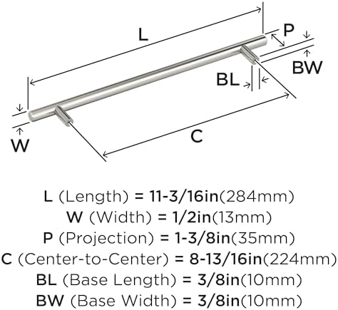 Amerock 8-13/16" Bar Pulls Polished Nickel Drawer Pull