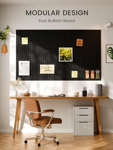Bumusty 36"x 24" Large Felt Bulletin Board Tiles,Black