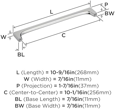 Amerock 10-1/16" Merced Polished Chrome Drawer Pull