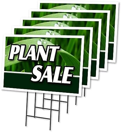 PLANT SALE 5 Pack Of 12" x 16" Yard Sign & Stake | Advertise Your Business | Stake Included Image On Both Sides | Made in The USA