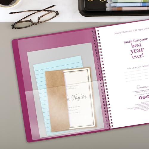 Mead Cambridge 2027 Appointment Book Planner, Weekly & Monthly, 8.5" x 11", Hourly, FloraDoodle (589-905-27)