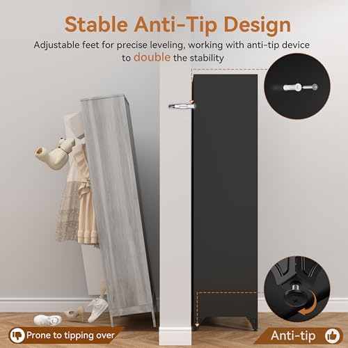 Polup 71" Tall Metal Armoire Wardrobe Closet with 2 Doors