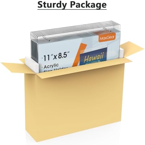 MaxGear Wall Mount Sign Holder, 8.5 x 11 Landscape, 24 Pack