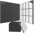 JBER 24 Pack Pyramid Sound Proof Foam Panels, Self-Adhesive Acoustic Foam