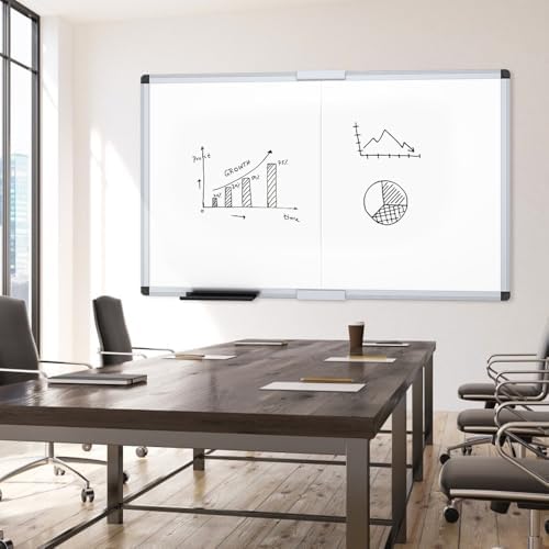 VIZ-PRO Large Magnetic Dry Erase Whiteboard, 60 x 48 Inches, Foldable