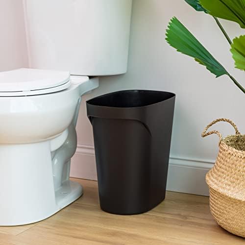 IRIS USA Small Trash Can |Made in USA| 6 Gallon/24 Qt (2-Pack) - Black