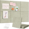 Lifewit 36"x 24" Felt Bulletin Board with Self-Adhesive, 6 Pack Cork Board Alternative for Walls, Large Pin Board Vision Board Message Board with 30 Pushpins for Office Decor, Room Decor, Sage