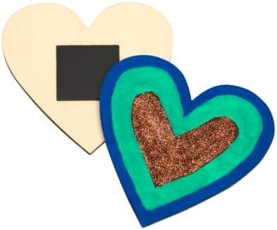 Colorations Decorate Your Own Wood Magnetic Hearts | Ages 4+, PreK+, Personalize & Create Unique Designs, Kids Craft