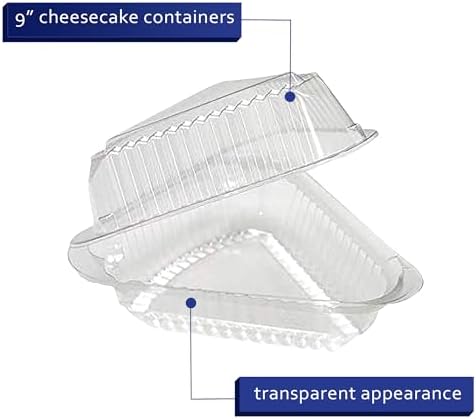 MT Products Plastic Cake Slice Containers – Medium Deep Cheesecake & Pie Slice Food Clear Containers (Pack of 20) – Made in the USA