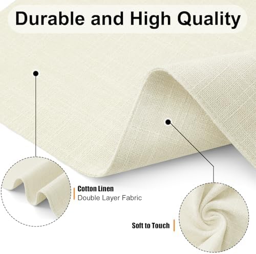 Homaxy Cloths Placemats for Dining Table Set of 4, 13" x 18", Cream