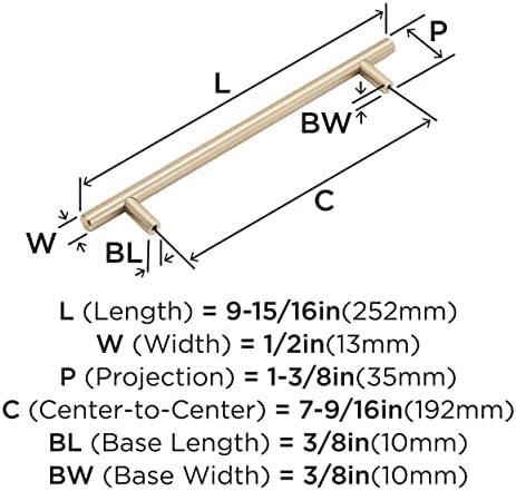 Amerock | Cabinet Pull | Champagne Bronze | 7-9/16 inch (192 mm) Center to Center | Bar Pulls | 1 Pack | Drawer Pull | Drawer Handle | Cabinet Hardware