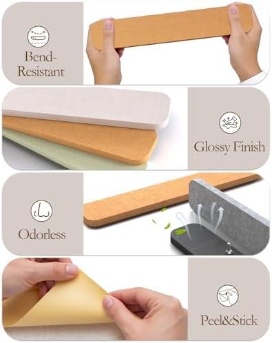 JBER Felt Strip Board 13"x2", 5 Pack Cork Board Alternative, Sunset Yellow