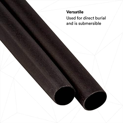 3M Heat Shrink Heavy-Wall Cable Sleeve ITCSN-0800-6'-Black-12-3 Pc Pks, Tamper Evident Bag, 6 in Length pieces, (Pack of 3)