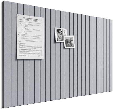 Bumusty 36"x 24" Large Felt Bulletin Board Tiles,Soft Gray