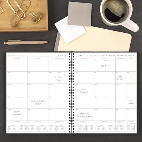 AT-A-GLANCE 2027 Planner, Monthly, 8" x 10", Unruled Daily Blocks, Black (701300527)