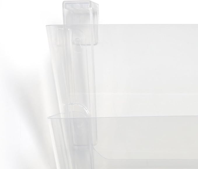 TRU RED Unbreakable 3‑Pocket Plastic Letter Wall File, Clear – Heavy‑Duty Wall‑Mounted Organizer for Mail, Documents & Folders