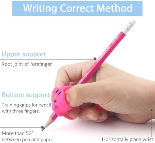 Firesara training grips for pencil, Original Training Grips Puppy Design Posture Correction for Kids Preschoolers Children Adults Special Needs Handwriting Aid for Lefties or Righties (3PCS)