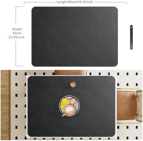 Mydours 40"x28" XL Large Desk Mat - Full Desk Blotter Mouse Pad, (Black)
