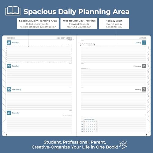 Planner 2026-2027 Daily Daily Weekly and Monthly,11.5"x8.5"