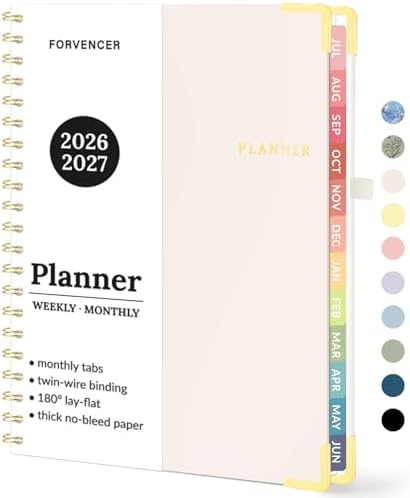 Forvencer Academic Planner 2026-2027, Weekly & Monthly Hardcover Planner A4