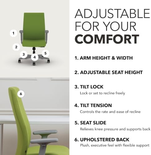 HON Ignition 2.0 Ergonomic Office Chair, Lumbar Support, Desk Chair, Pear