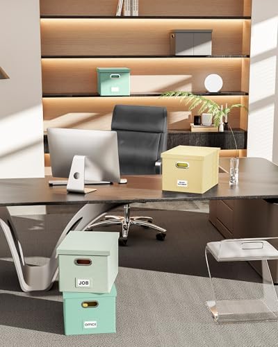 Oterri Storage File Box(New) (Cream-yellow(Leather), 1 pack), AM03118