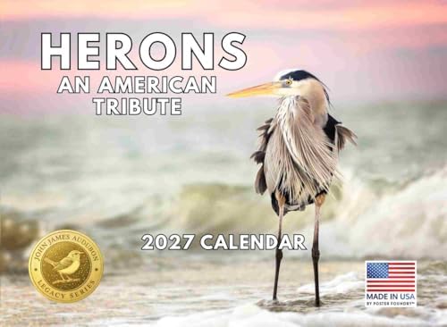 JJ Audubon Tribute Heron Calendar 2027 Monthly Wall | American Made In The USA