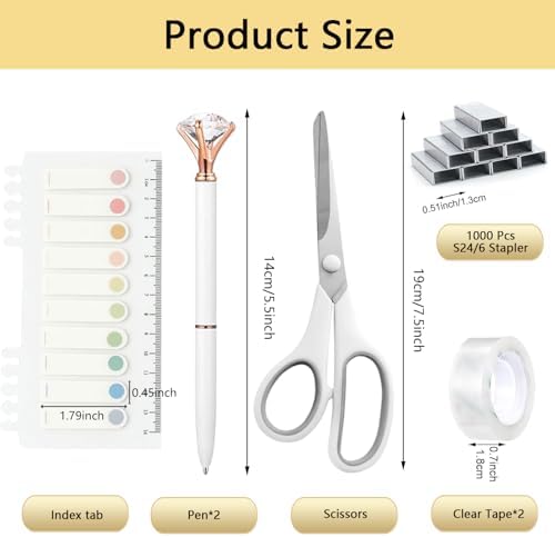 Office Supplies,Desk Accessories,Desk Organizer,Stapler,Tape Dispenser,Folding Phone Holder,Scissors,Notebook,Staple Remover,Staples,Clear Tape,Sticky Notes,Paper Clips,Bookmark,Pen,Pen pals Ect.27pcs