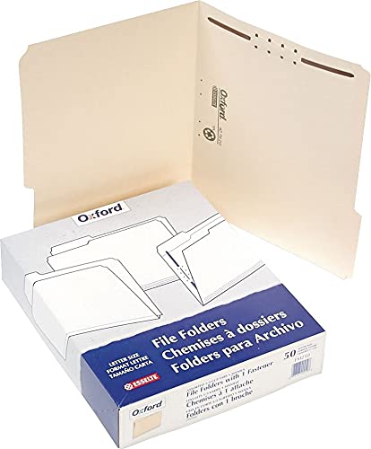 Pendaflex Manila Fastener Folders, Letter Size, 1 Fastener, 1/3 Cut, 50/BX (FM210)