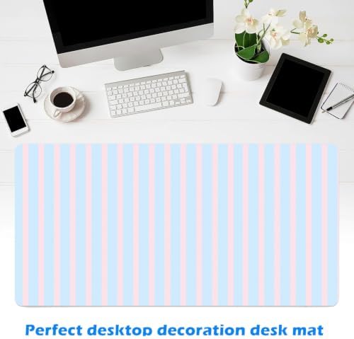 Girlish Pink Blue Stripes Desk Mat Small Gaming Mouse Pad