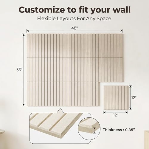 AHEONLAR Felt Bulletin Board 48" x 36", Cork Boards for Walls, 12 Pack Bulletin Board Large Cork Board for Office, Felt Boards with 70 Safe Removable Adhesive Tabs, Pin Board for Home(Light Beige)