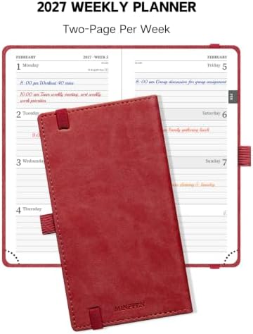 2027 Small Appointment Book, 6.5" x 3.5", Pocket Planner for Purse