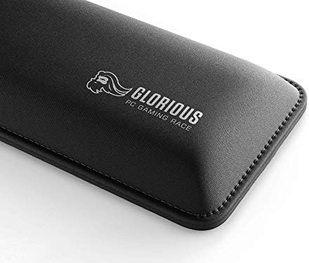 Glorious Wrist Pad/Rest - Compact - Black - Mechanical Keyboards, Stitched Edges, Ergonomic | 12x4 inches | 25mm/1in Thick (GWR-75) Compact (Black)