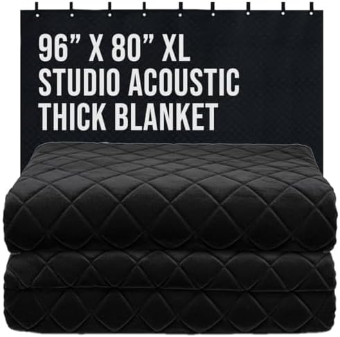 Boxer BXR Studio Thicker Sound Dampening Blanket 80" x 96" - Loops & Grommets for Easy Installation - Diamond Pattern Insulated Blanket, Light Blocker, Sound Absorbing