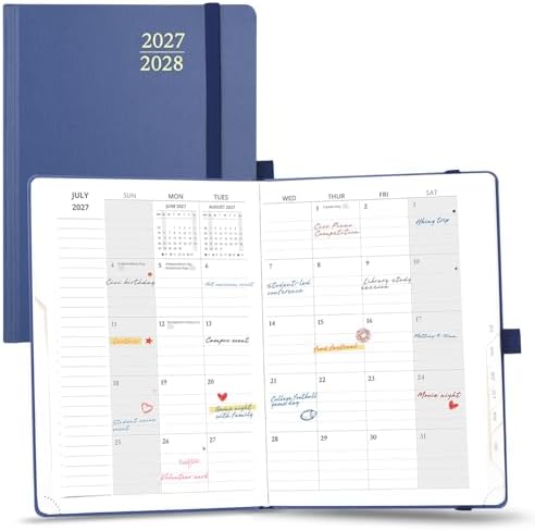 POPRUN Monthly Planner 2027-2028, 6.25" x 8.5", 18-Month Calendar Book