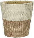 Household Essentials 2-Tone Woven Waste Basket, HandWoven Paper Rope Basket, Sturdy and Flexible, Great for the Bathroom, Office or Bedroom