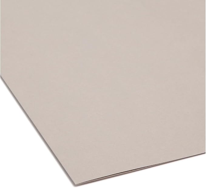Smead Colored Hanging File Folder with Tab, 1/5-Cut Adjustable Tab, Letter Size, Gray, 25 per Box (64063) (Pack of 1)